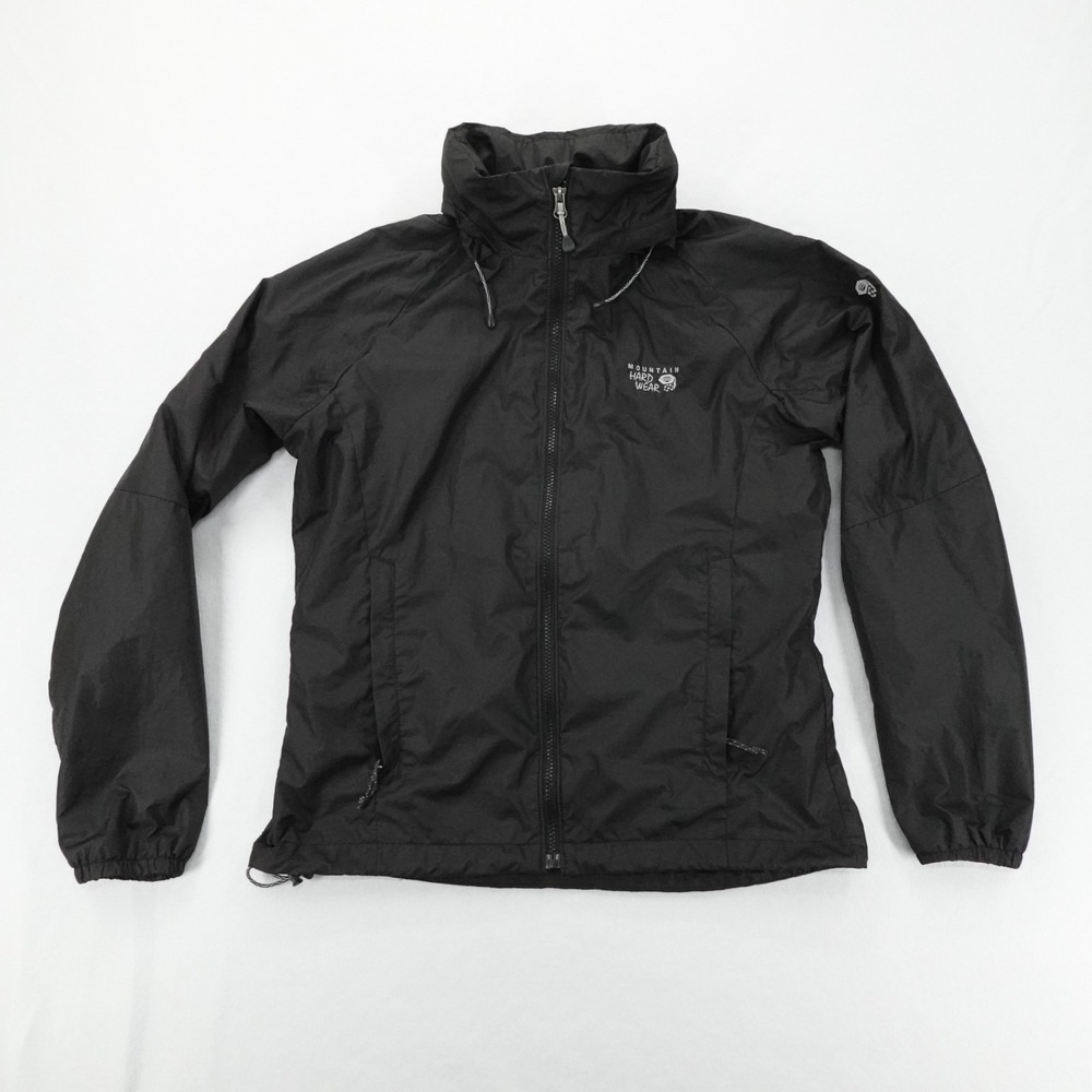 Mountain Hardwear Jacket Womens S Black Hooded Zip Lightweight Outdoor WIndbreak